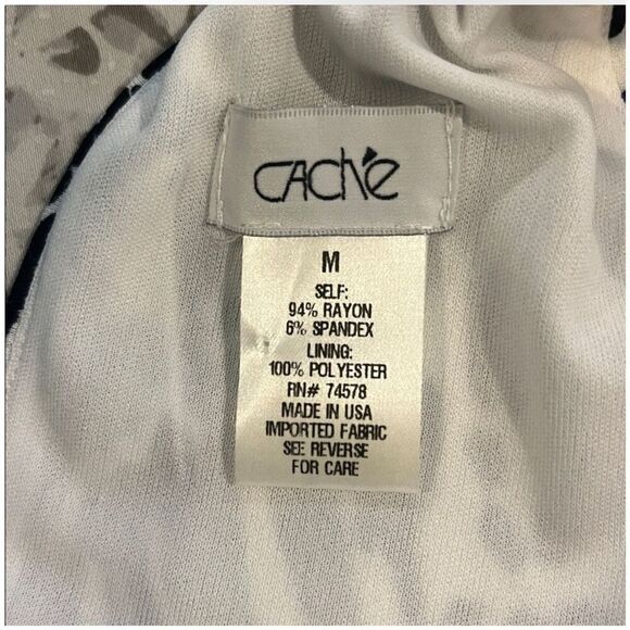 CACHE | black & white animal print dress M - Picture 6 of 8